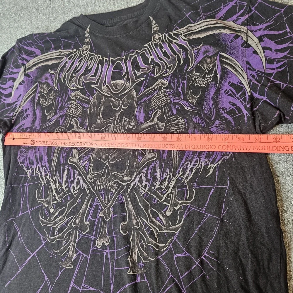 Affliction Mens Tshirt Size XL Graphic Print Darkness Falls Mall Goth Streetwear - Picture 5 of 6